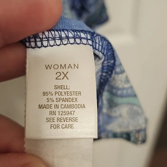 Roz & Ali Paisley Blouse 2x - Picture 5 of 6